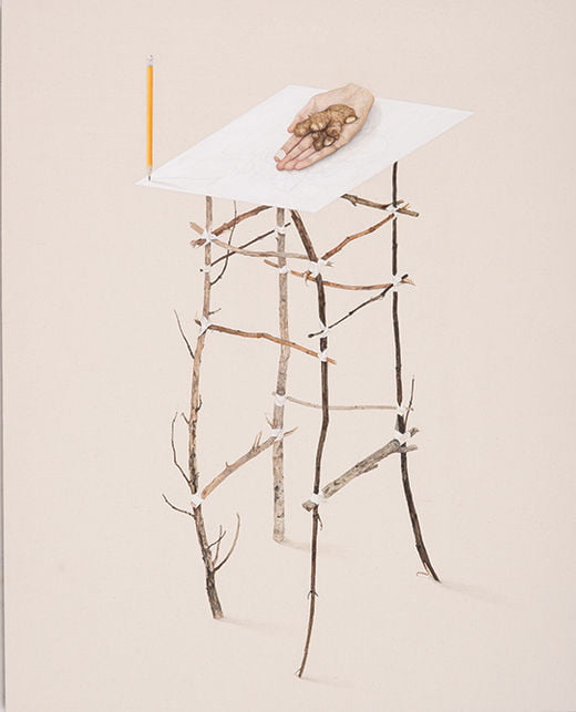각오(Commitment), 천에 한국화 채색, 90×72cm, 2016년