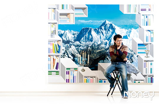 ‘서재-에베레스트산 (Library-Mt. Everest)’, acrylic and oil on linen, 194×259cm, 2014년