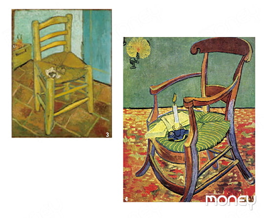 3 빈센트 반 고흐, ‘빈센트의 의자’, 1888년4 빈센트 반 고흐, ‘고갱의 의자’, 1888년