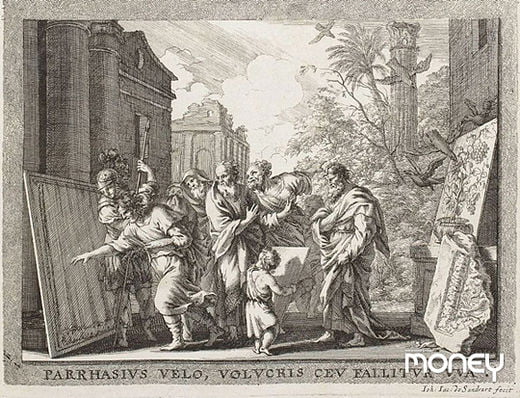 야콥 폰 산드라르트, ‘제욱시스와 파라시오스’, 1683년