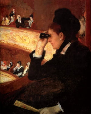 메리 카사트, ‘오페라 극장의 검은 옷을 입은 여인’, 1879년