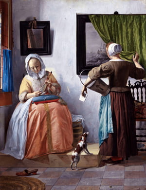 가브리엘 메추, ‘편지 읽는 여인’, 1664~1666년경