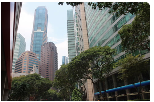 아시아 금융의 중심인 싱가포르 라플스 지역.