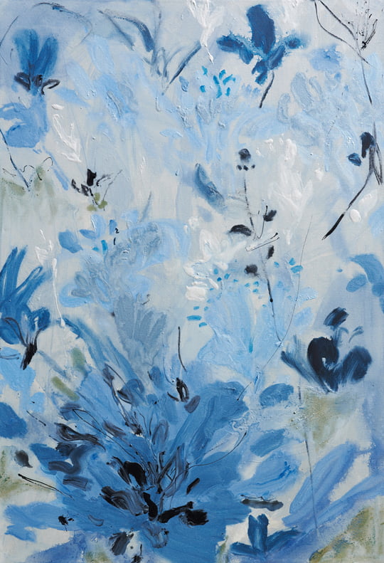 3 ‘Blue Flower’, 116X80cm, 캔버스에 아크릴과 안료, 2013년.