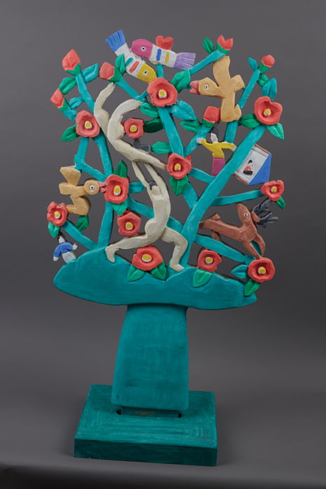 ‘제주 생활의 중도’, 2006년, 목조 위에 혼합, 50×87×4.5cm