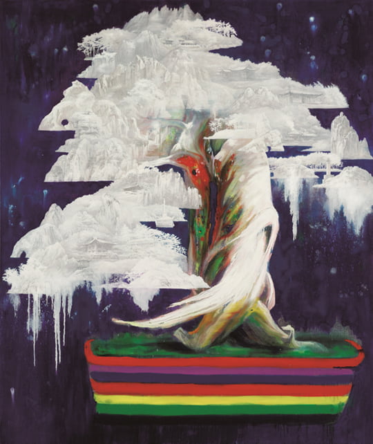 Rainbow in White, Oil on Linen, 250×210cm