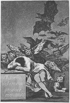 ‘잠자는 이성은 괴물을 낳는다’, 1797~98년, 동판화, 216x152mm