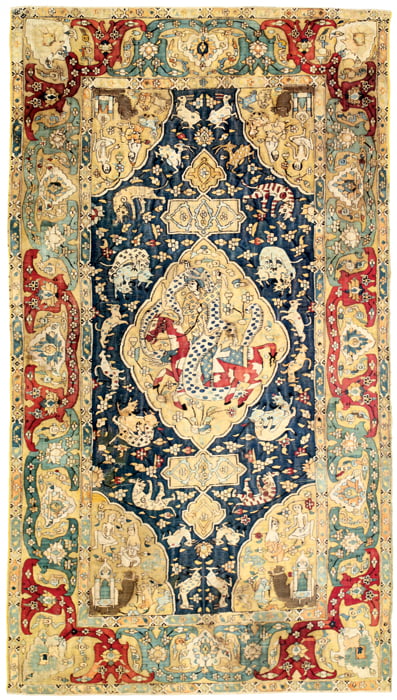 이란 카펫, 16세기, 비단, 249.5×138.5cm, 파리 루브르박물관
