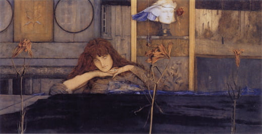 ‘나는 나 자신으로 향하는 문을 잠갔네’, 1891년, 캔버스에 유채, 72×140cm, 뮌헨 노이에 피나코테크