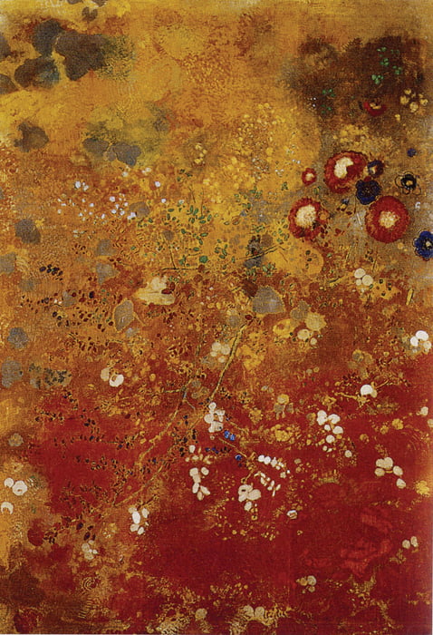 ‘꽃-붉은 패널, 캔버스에 템페라’, 1906년, 159.5×113.5cm, 개인 소장