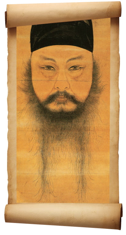 윤두서, <자화상>, 1710년, 20.5×38.5cm, 종이 수묵담채, 국보 240호, 개인 소장