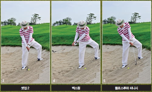 [Golf Lesson] 측면 오르막 경사지 벙커 샷