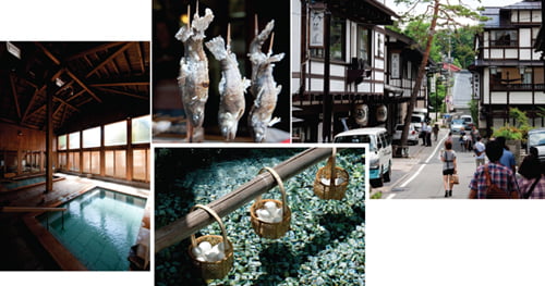 430년 역사를 가진 보운(望雲) 료칸의 리뉴얼한 대욕장, 그리고 아직 보존돼 있는 일본식 거리, 거기다 길거리 음식까지 구사쓰는 많은 볼거리를 제공한다. 세월이 지나면서 조금씩 변하고 있지만 전통을 이어가려는 것과 사람들의 친절은 여전하다.