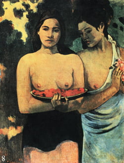 <망고꽃을 든 두 타이티 여인>, 1899년, 캔버스에 유화, 94×72cm, 뉴욕 메트로폴리탄 미술관