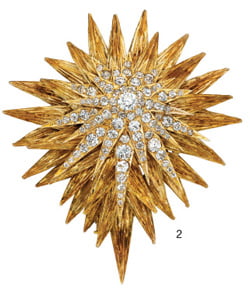 2. 20세기 가시나무 형태의 황금과 다이아몬드의 펜던트