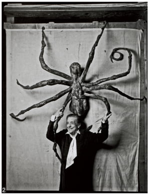 2. 1996년 제작한 를 안고 환하게 웃는 85세의 루이즈 부르주아. 연륜의 깊이가 거대한 거미의 징그러움도 부드럽게 삭힌다.