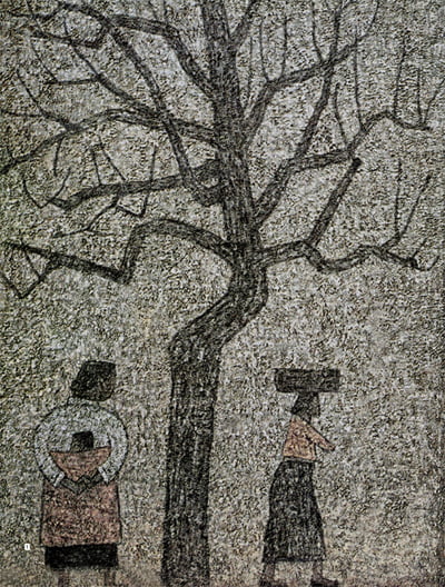 <나무와 두 여인>,1962년, oil on canvas, 130x89cm