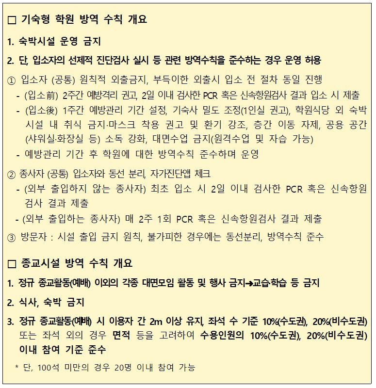 미인가 종교 교육시설 입소자 외출 금지…검사결과 의무제출