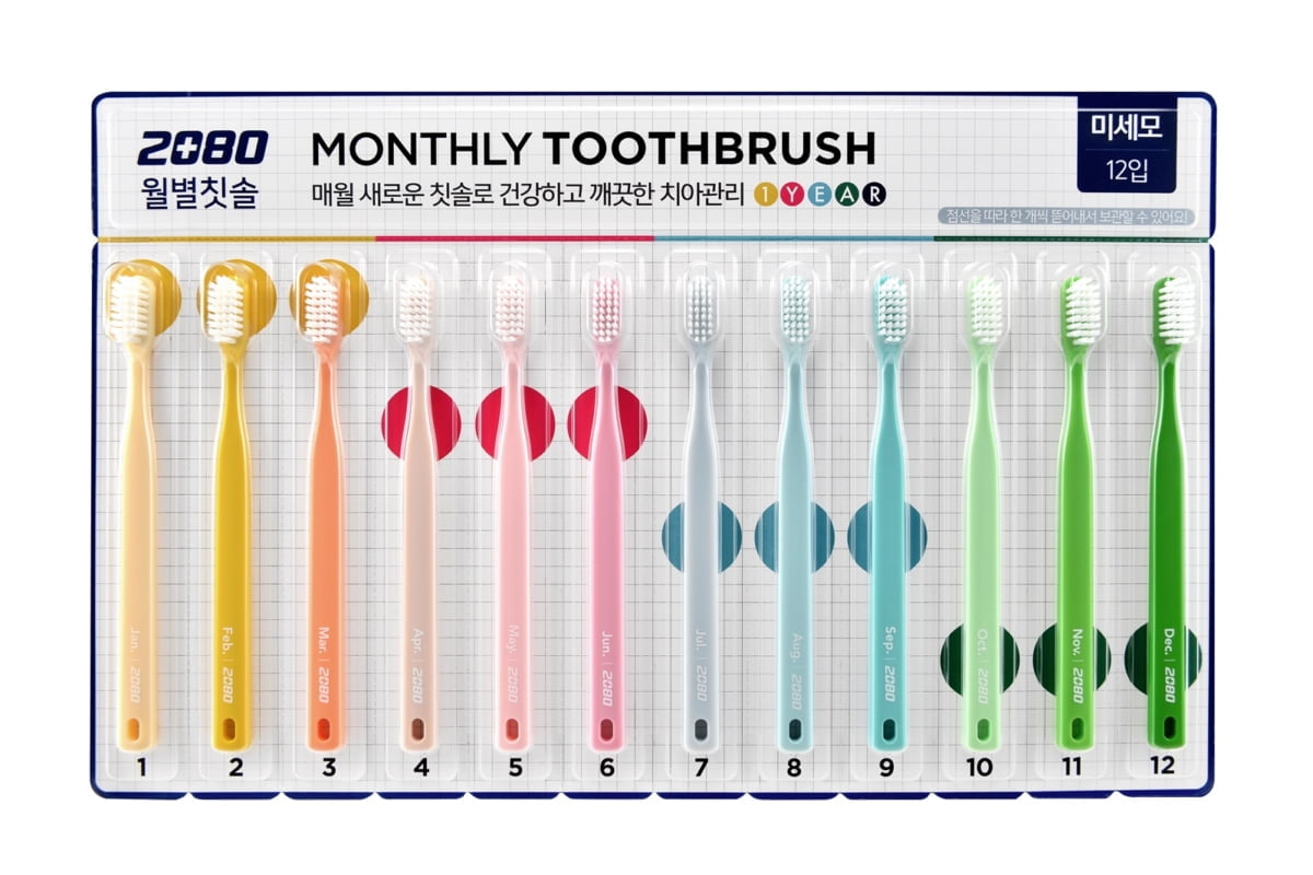 "매달 새로운 칫솔로 치아관리하세요"…2080 월별 칫솔