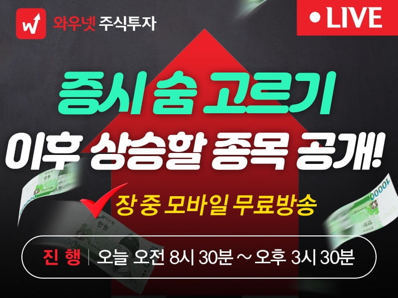 [와우넷 공개방송] 증시 숨 고르기, 이후 상승할 유망종목은?