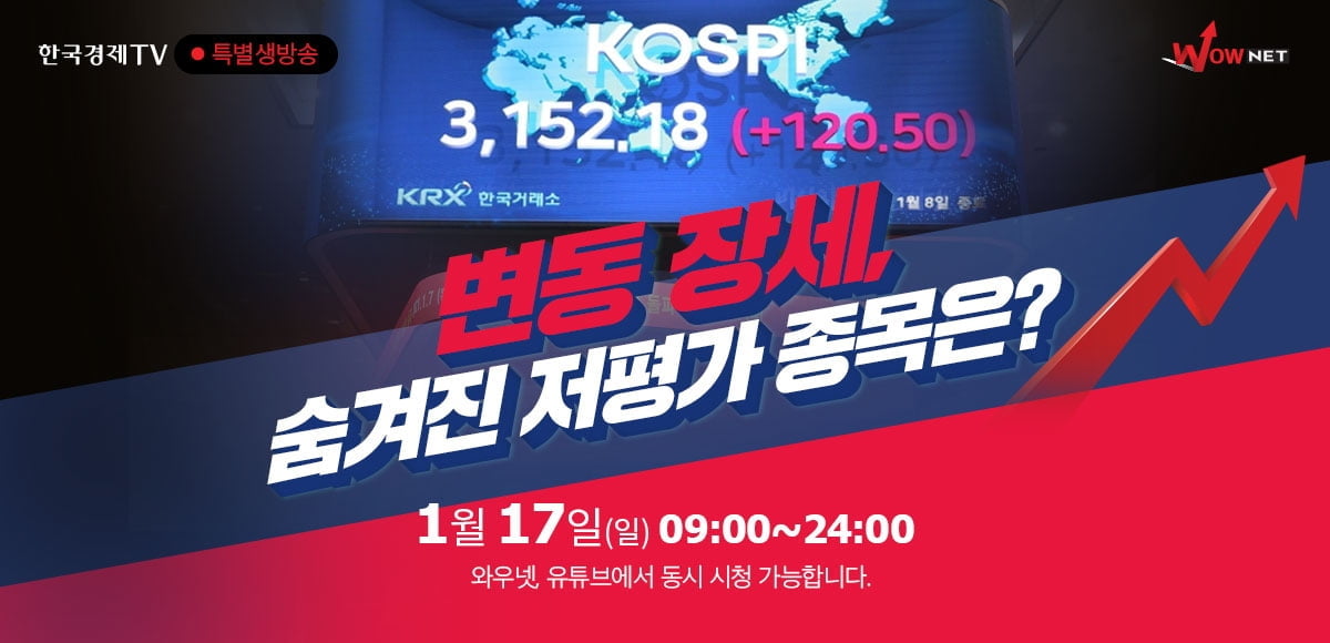 조정장세에 놀란 동학개미들, 17일 한국경제TV 특별생방송 `극심한 변동장세, 숨겨진 저평가 종목은?`