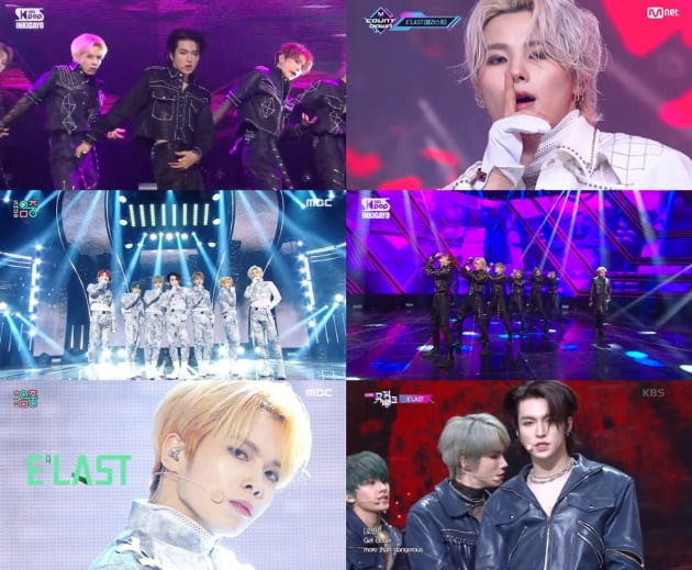 엘라스트 /사진=Mnet '엠카운트다운', KBS 2TV '뮤직뱅크', MBC '쇼! 음악중심', SBS '인기가요' 캡처