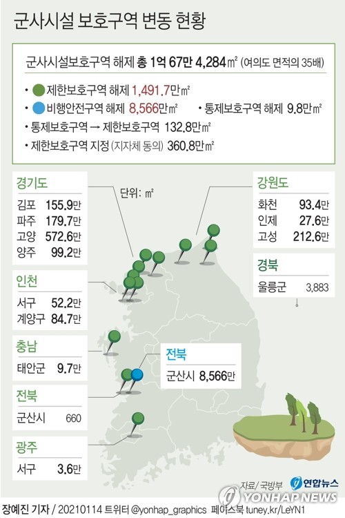 군사시설보호구역 3.94㎢ 해제…강원 평화지역 주민들 '환영'