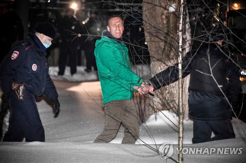 구금된 '푸틴 정적' 나발니, "거리로 나가 저항하라" 메시지