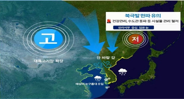 북극발 한파…6∼10일 광주·전남 강추위와 많은 눈