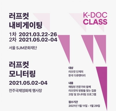 다큐 육성에 힘 쏟는다…전주국제영화제 'K-DOC CLASS' 공모