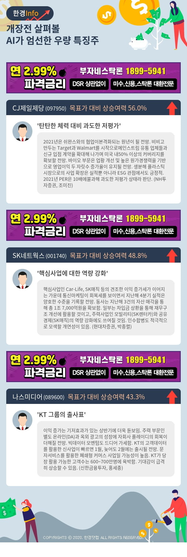 [포커스]개장전 살펴볼 AI가 엄선한 우량 특징주