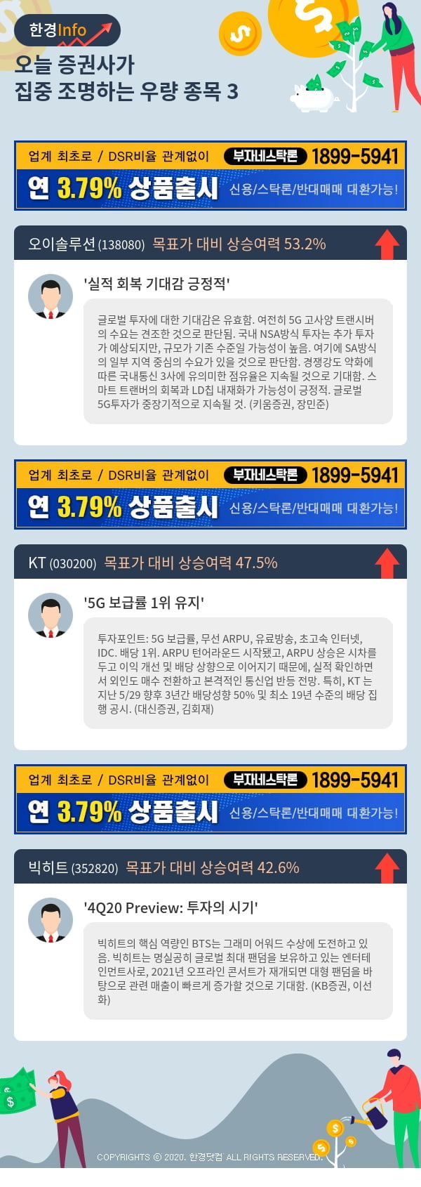 [포커스]오늘 증권사가 집중 조명하는 우량 종목 3