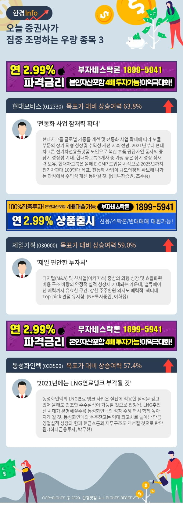 [포커스]오늘 증권사가 집중 조명하는 우량 종목 3