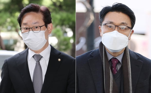 박범계 법무부 장관(왼쪽)과 김진욱 고위공직자범죄수사처(공수처) 처장. 사진=연합뉴스