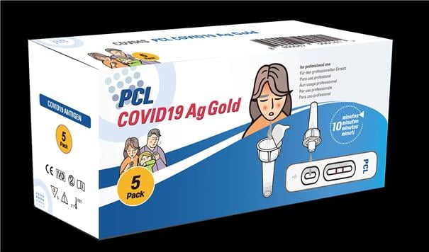  PCL COVID19 Ag 골드 항원 검사키트 5개 포장 제품. 사진 제공=피씨엘