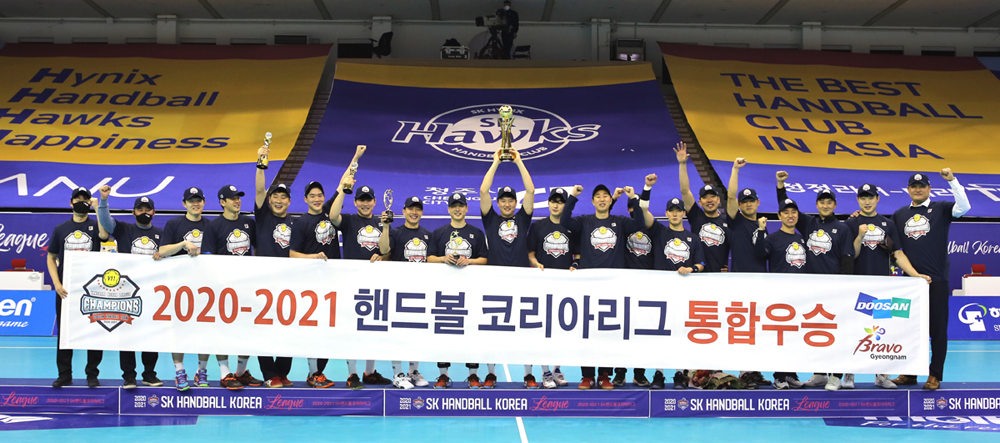 두산 핸드볼, 6년 연속 통합 우승