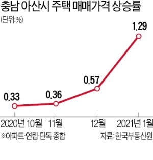 도시개발·투자·비규제 3박자에 아산 집값 '껑충'