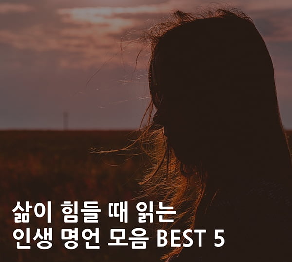 카드뉴스 삶이 힘들 때 읽는 인생 명언 모음 Best 5 │ 매거진한경