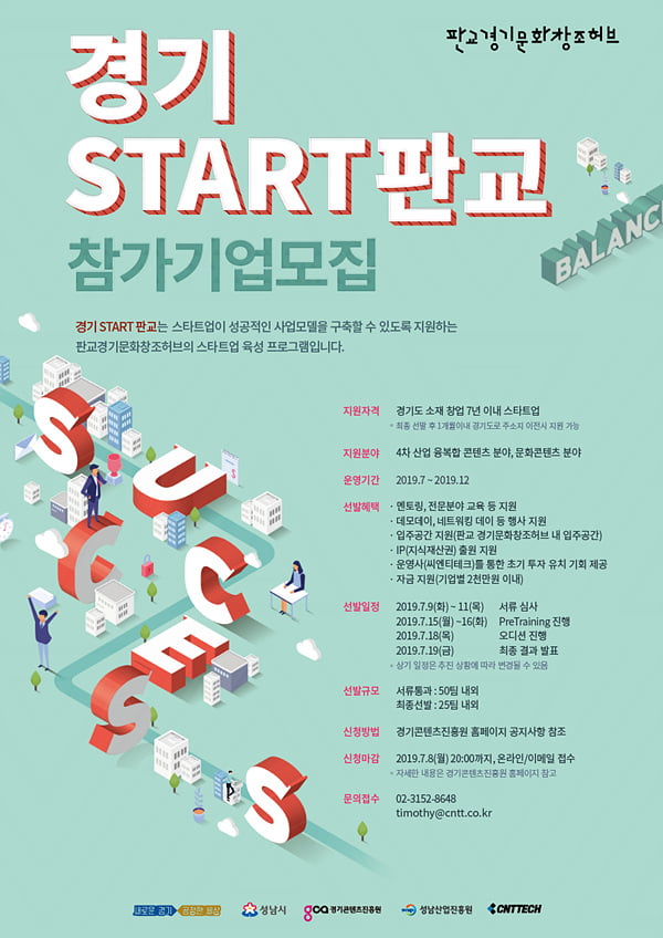 판교 경기문화창조허브, ‘경기 START 판교’ 참여 스타트업 모집…총 3억원 지원