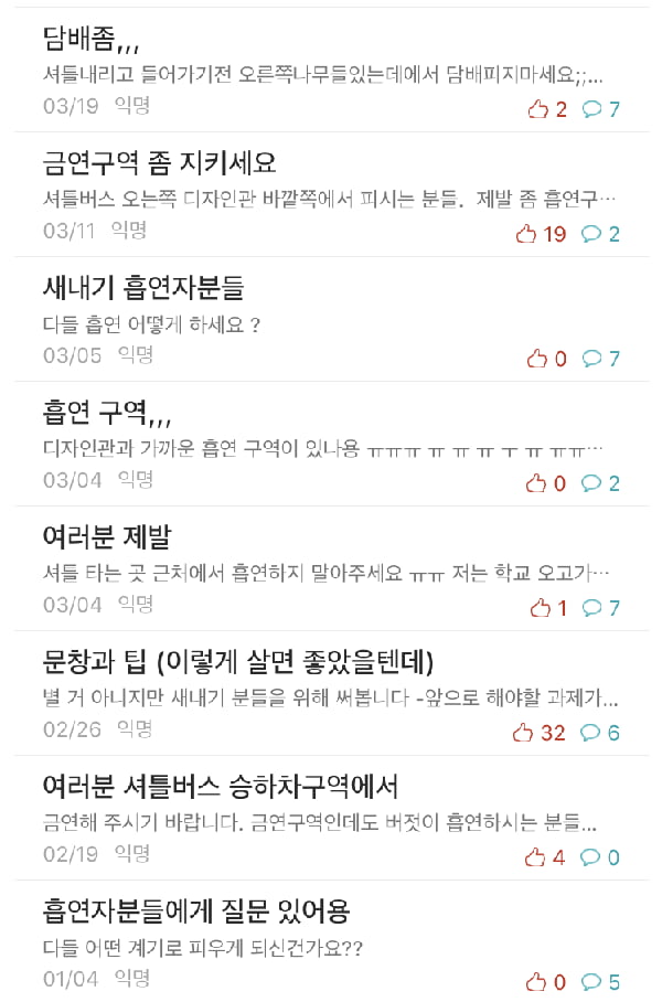 흡연자·비흡연자 모두 불만인 대학 내 흡연구역 논란, ‘어디로 가야 하나요?’