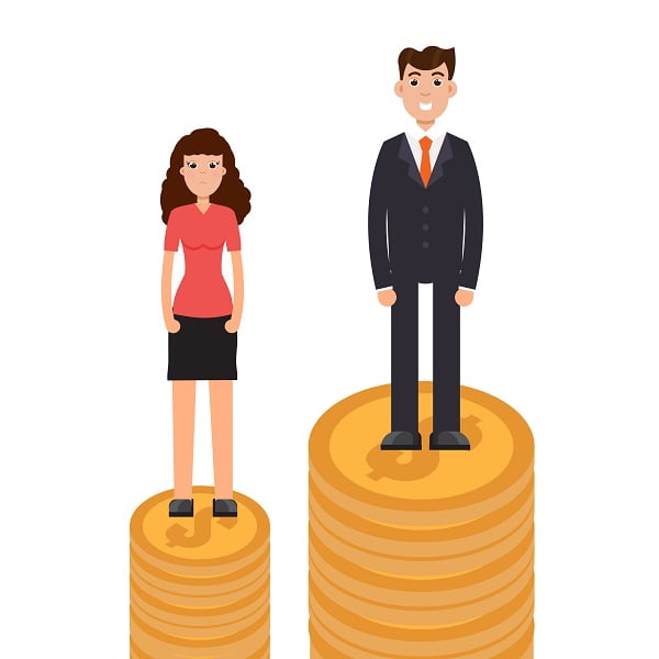 Gender gap, business difference and discrimination,  man versus woman, Inequality concept. Vector illustration.