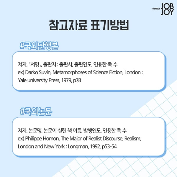 [카드뉴스] 대학생 레포트 과제 참고자료 표기법