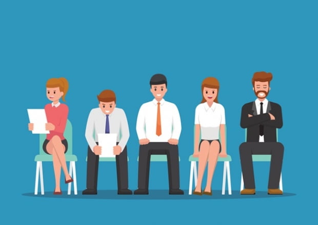 Business people waiting for job interview. Human Resources and Recruitment Job Concept