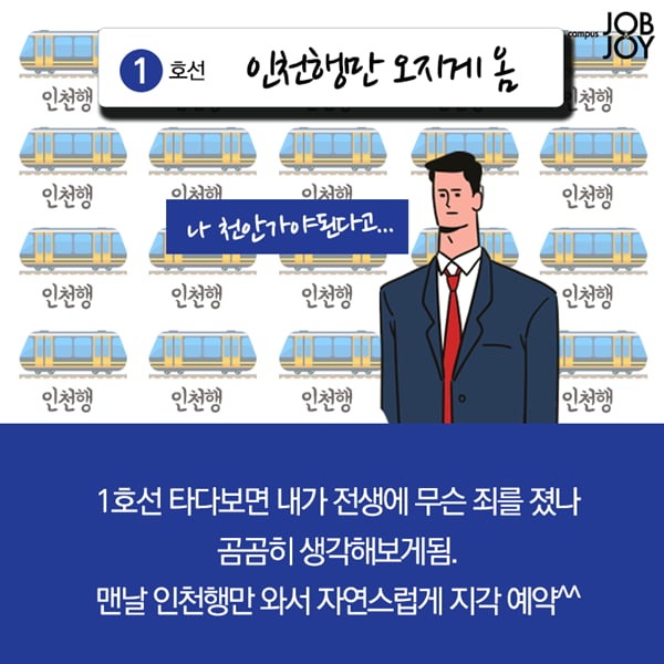 [카드뉴스] 내가 타면 지옥철, 지하철 노선별 빡침 구간