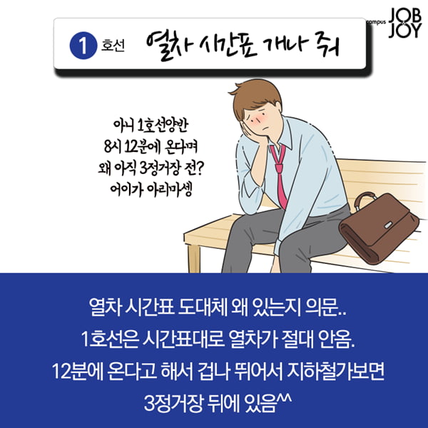 [카드뉴스] 내가 타면 지옥철, 지하철 노선별 빡침 구간