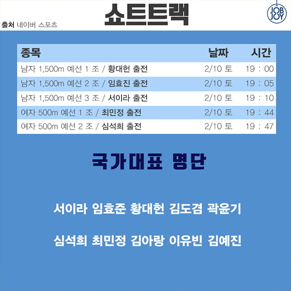 [카드뉴스] 올림픽 경기 일정 총 정리