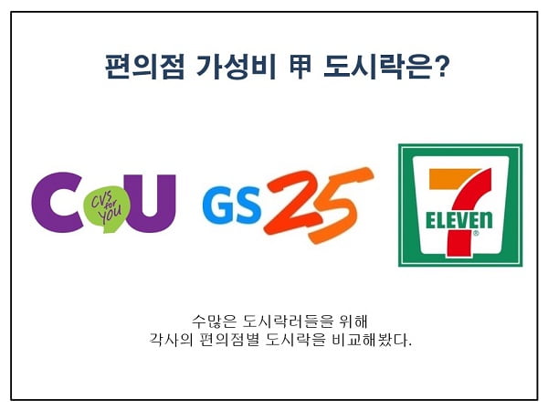 CU, GS25, 세븐일레븐···편의점 가성비甲 도시락은?