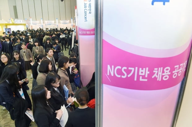 25일 고양 킨텍스에서 개막한 '2015 대한민국 고졸인재 잡콘서트'.
NCS기반 채용 공공기관 대한주택보증
강은구기자 egkang@hankyung.com
2015.3.25    