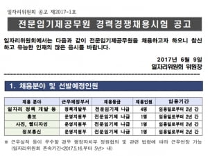 일자리위원회, '본격 가동' 위해 정책개발·홍보 등 신규 채용