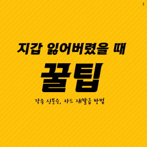 지갑 잃어버렸을 때 꿀팁